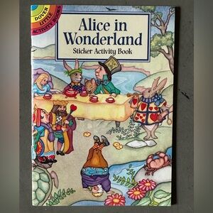 Vintage 1998 Alice in Wonderland sticker activity book unused miniature Dover